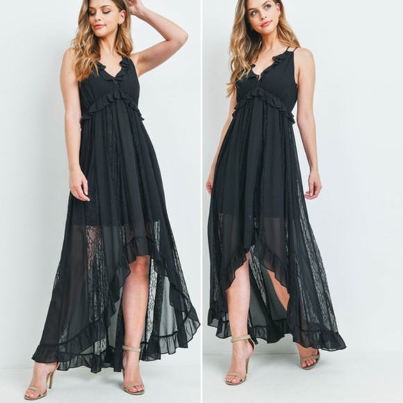 Black Lacey Maxi Dress - Picture 2 of 13